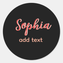 赤い名前の女の子ボス文字黒エレガント