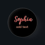 赤い名前の女の子ボス文字黒エレガント 缶バッジ<br><div class="desc">ガーリーデザイン</div>