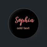 赤い名前の女の子ボス文字黒エレガント 缶バッジ<br><div class="desc">ガーリーデザイン</div>