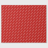 赤い名前エレガントタグカッシブのスクリプトクリスマス ラッピングペーパー (フラット)