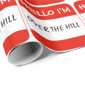 赤い名札のギフトの紙、こんにちは私は丘にあります ラッピングペーパー (ロールコーナー)