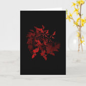 赤い吸血コウモリ カード (黄色い花)