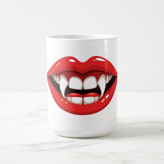 赤い吸血鬼の唇 コーヒーマグカップ (中央)