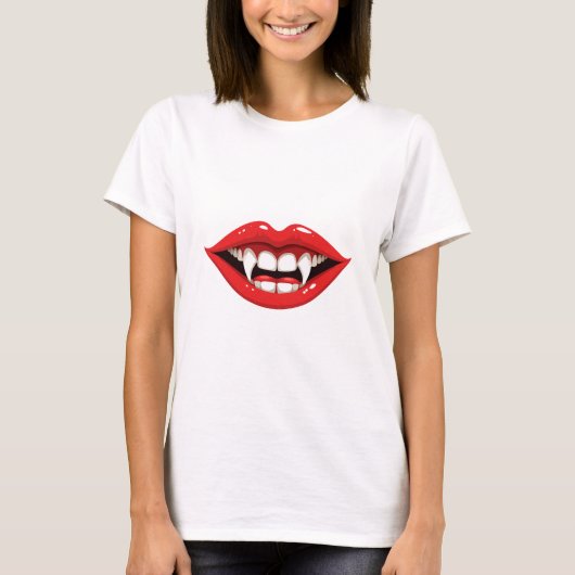 赤い吸血鬼の唇 Tシャツ (正面)