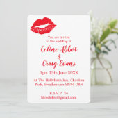 赤い唇かわいモダン結婚の 招待状 (スタンド正面)