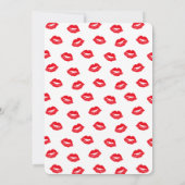 赤い唇かわいモダン結婚の 招待状 (裏面)