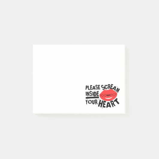赤い唇があなたの中で悲鳴を上げてくださおもしろいい ポストイット (正面)