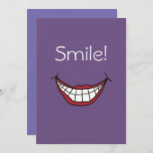 赤い唇が紫に付いたスマイル シーズンカード (正面/裏面)