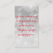 赤い唇とエレガントな銀そして光沢がある 名刺 (裏面)