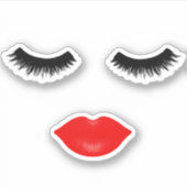 赤い唇と点滅 シール (正面)