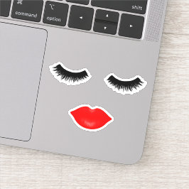 赤い唇と点滅 シール