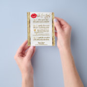 赤い唇と金のダマスクの指示 チラシ (手)