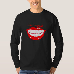 赤い唇に微笑むスマイルを数える Tシャツ