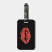 赤い唇のキスのパーソナライズな荷物のラベル ラゲッジタグ (裏面縦)