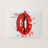 赤い唇のキスの美しいのファッションの化粧 ジグソーパズル (横)