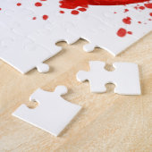 赤い唇のキスの美しいのファッションの化粧 ジグソーパズル (側面)