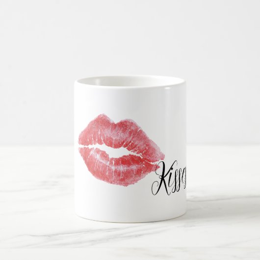 赤い唇のキス コーヒーマグカップ (中央)