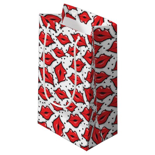 赤い唇のキス 口紅＆美容用品ディストリビューター スモールペーパーバッグ (正面アングル)