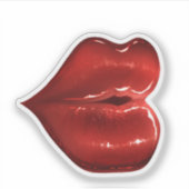 赤い唇のステッカーのスクラップブック明るい装飾 シール (正面)