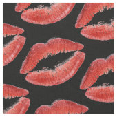 赤い唇のデザインパターン ファブリック (クローズアップ)