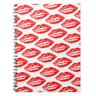 赤い唇のパターン ノートブック
