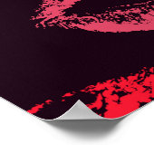 赤い唇のプリントのシームレスなパターン ポスター (角)