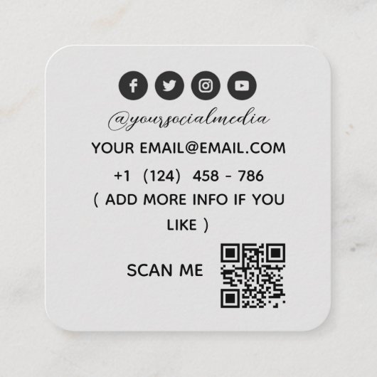 赤い唇のメイクアップアーティスト スクエア名刺 (裏面)