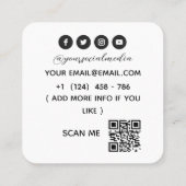 赤い唇のメイクアップアーティスト スクエア名刺 (裏面)