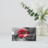 赤い唇のメイクアーティスト化粧品名刺 名刺 (スタンド正面)
