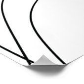 赤い唇のラインアートを持つミニマルな女性 ポスター (角)