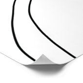 赤い唇のラインアートを持つミニマルな女性 ポスター (角)