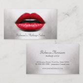 赤い唇のレトロモノクロ – メイクアップアーティスト 名刺 (正面/裏面)