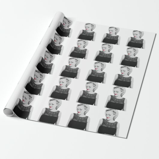 赤い唇の包装紙 ラッピングペーパー (アンロールド)