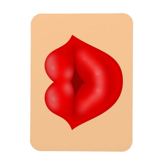 赤い唇の大きなキス マグネット (縦)