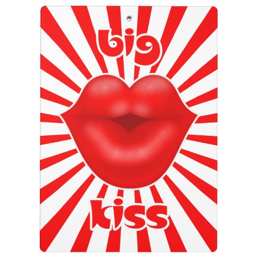赤い唇の太陽光線ビッグキス クリップボード (裏面)