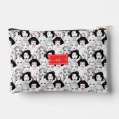 赤い唇の女性の群モノグラムのれ アクセサリーポーチ (裏面)