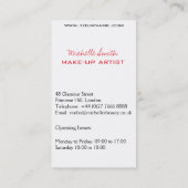 赤い唇の女性メイクアップアーティストの名刺デザイン 名刺 (裏面)