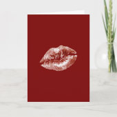 赤い唇の恋愛、ロマンチックなバレンタインデーの愛 カード (正面)