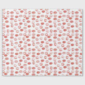 赤い唇の愛のブライズシャワー ラッピングペーパー (フラット)