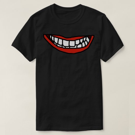 赤い唇の白い歯口 Tシャツ (デザイン正面)