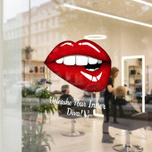 赤い唇の窓が引っかかる ウィンドウサイン