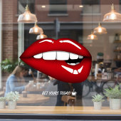 赤い唇の窓が引っかかる ウィンドウサイン