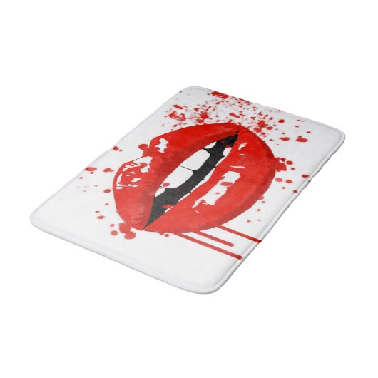 赤い唇の美しいのファッションの化粧のキス バスマット (アングル)