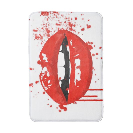 赤い唇の美しいのファッションの化粧のキス バスマット (正面縦)