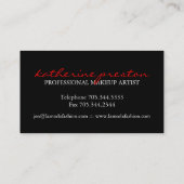 赤い唇を搭載するメーキャップアーティストの名刺 名刺 (裏面)