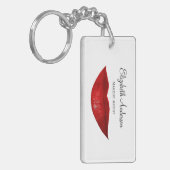 赤い唇を搭載するモダンなCosmetologyのメーキャップアーティスト キーホルダー (正面左)