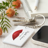 赤い唇を搭載するモダンなCosmetologyのメーキャップアーティスト キーホルダー (正面右)