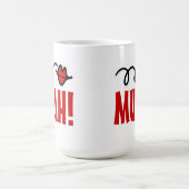 赤い唇を搭載するロマンチックなキスのマグ| Muah! コーヒーマグカップ (中央)