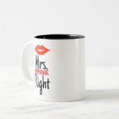 赤い唇を搭載するAlways Right夫人 ツートーンマグカップ (正面左)