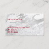 赤い唇オン白大理石フェイク化粧 名刺 (裏面)